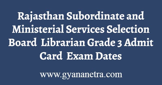 Rajasthan Librarian Grade 3 Admit Card