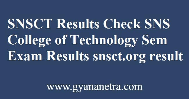 SNSCT Results Semester Exam