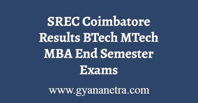 SREC Coimbatore Results