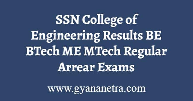 SSN College of Engineering Results