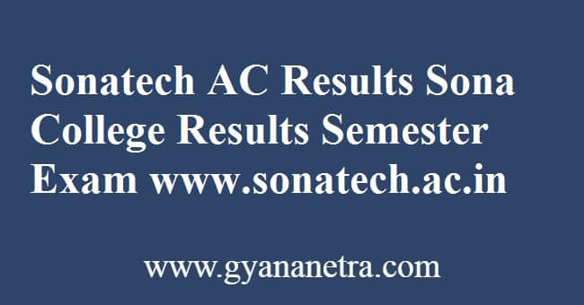 Sonatech AC Results Semester Exam