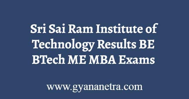 Sri Sai Ram Institute of Technology Results