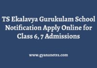 TS Ekalavya Gurukulam School Notification Apply Online