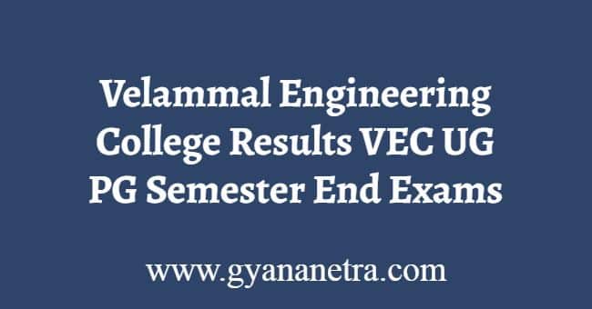 Velammal Engineering College Results