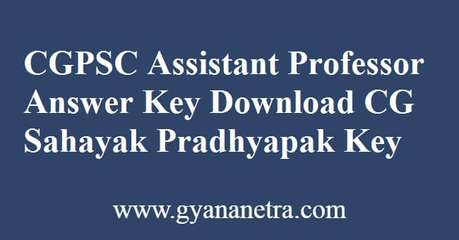 CGPSC Assistant Professor Answer Key PDF Download