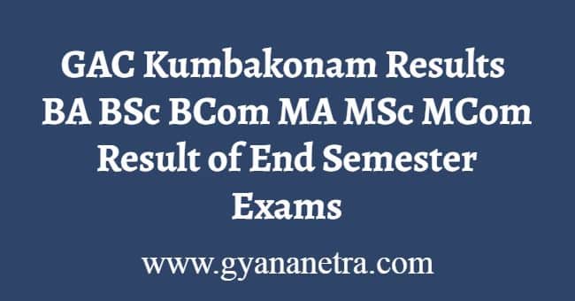 GAC Kumbakonam Results