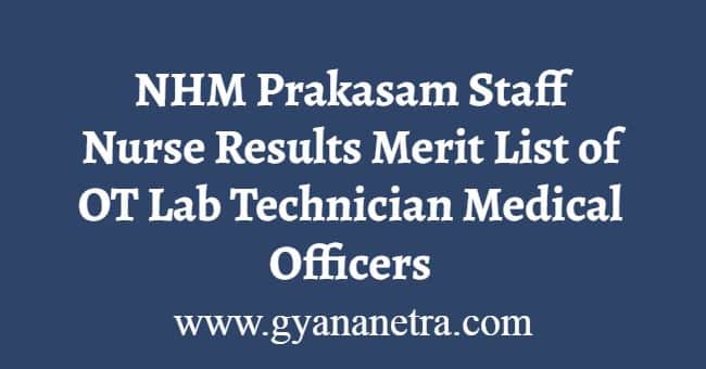 NHM Prakasam Staff Nurse Results
