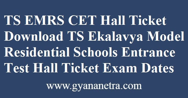 TS EMRS CET Hall Ticket Download