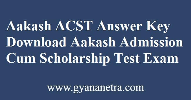 Aakash ACST Answer Key PDF Download
