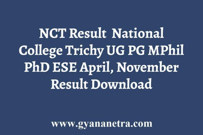 National College Trichy Result