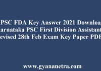 KPSC FDA Key Answer PDF