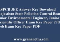 RSPCB JEE Answer Key PDF Download