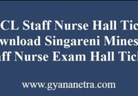 SCCL Staff Nurse Hall Ticket Exam Date