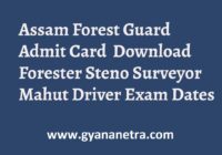 Assam Forest Guard Admit Card
