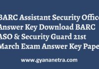 BARC Assistant Security Officer Answer Key