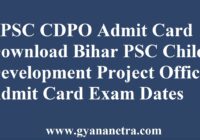 BPSC CDPO Admit Card Download Online
