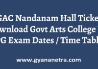GAC Nandanam Hall Ticket Semester Examination