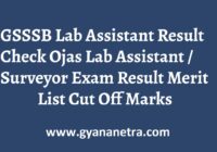 GSSSB Lab Assistant Result Surveyor Merit List