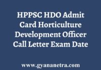 HPPSC HDO Admit Card