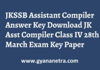JKSSB Assistant Compiler Answer Key Paper PDF