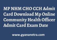 MP NHM CHO CCH Admit Download