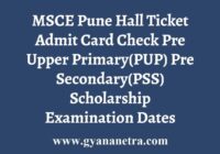 MSCE Pune PUP PSS Hall Ticket