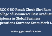 SRCC GBO Result Entrance Exam Merit List