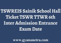 TSWREIS Sainik School Hall Ticket