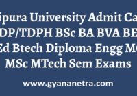Tripura University Admit Card Semester Exam Date