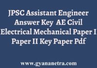 JPSC Assistant Engineer Answer Key