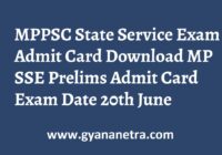 MPPSC State Service Exam Admit Card