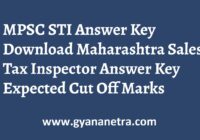 MPSC STI Answer Key Paper PDF