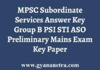 MPSC Subordinate Services Answer Key