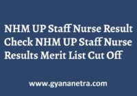NHM UP Staff Nurse Result Merit List