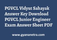 PGVCL Vidyut Sahayak Answer Key Paper PDF