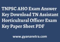 TNPSC AHO Exam Answer Key Paper PDF