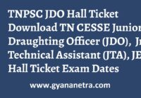 TNPSC JDO Hall Ticket JTE JE Exam Date