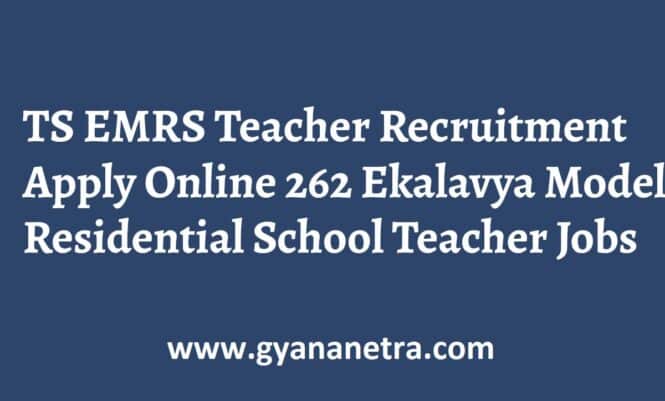 TS EMRS Teacher Recruitment Notification
