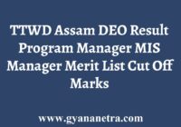 TTWD Assam DEO Result