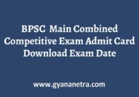BPSC CCE Mains Exam Admit Card Download