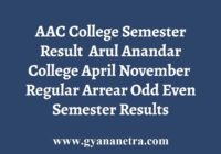 AAC College Semester Result