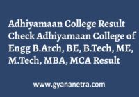 Adhiyamaan College Result UG PG Semester Exam