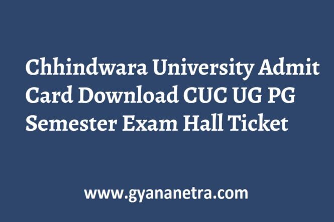 Chhindwara University Admit Card