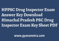 HPPSC Drug Inspector Exam Answer Key PDF