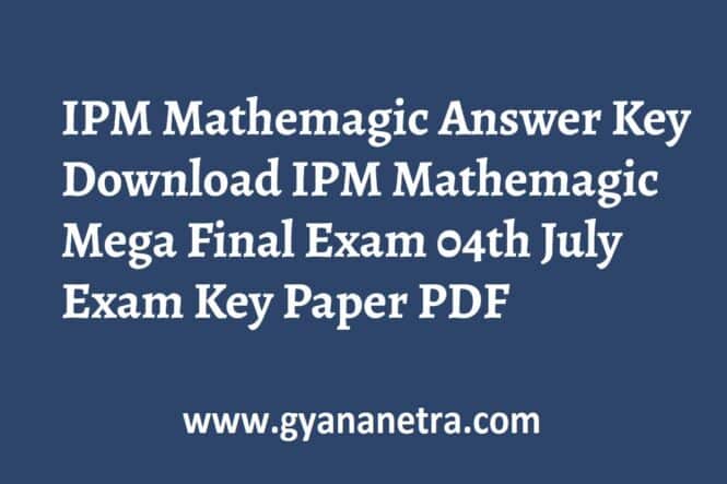 IPM Mathemagic Answer Key
