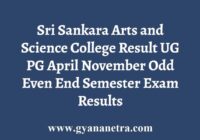 Sri Sankara Arts and Science College Result