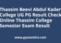 Thassim Beevi Abdul Kader College Result