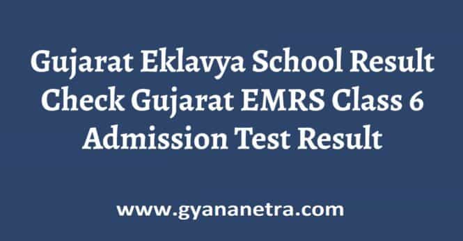 Gujarat Eklavya School Result Check Online