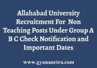 Allahabad University Recruitment