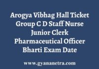 Arogya Vibhag Hall Ticket
